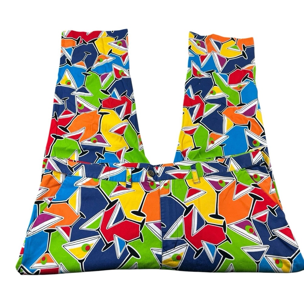Loudmouth Golf Multicolor Martini Cotton Mens Golf Chino Size 46X30